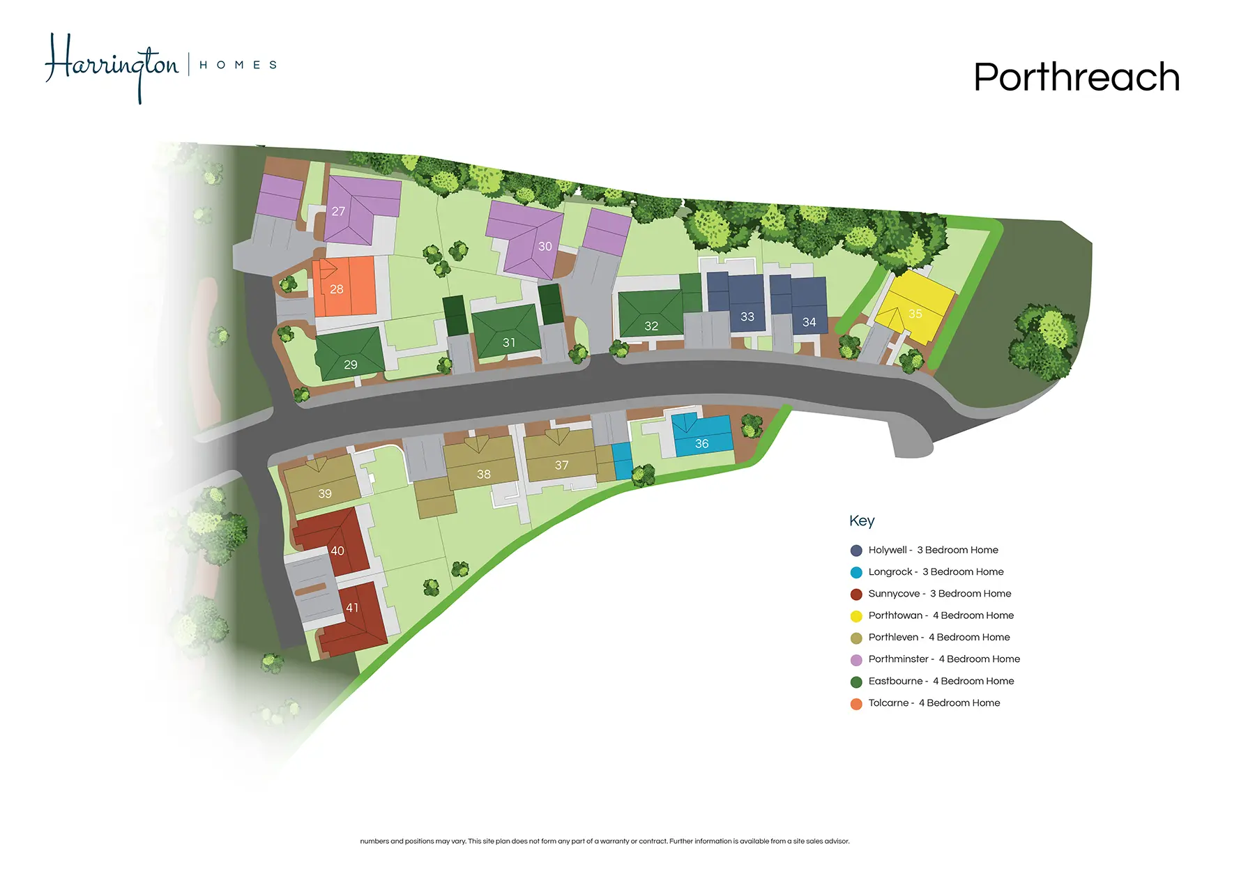 Porthreach  New Homes Development - Site Layout