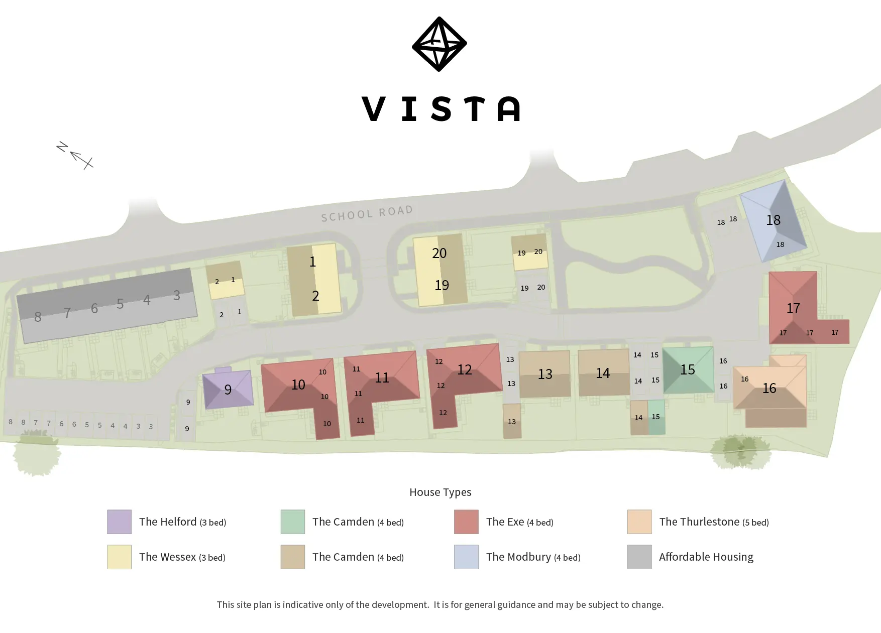 Vista New  Homes Development - Site Layout